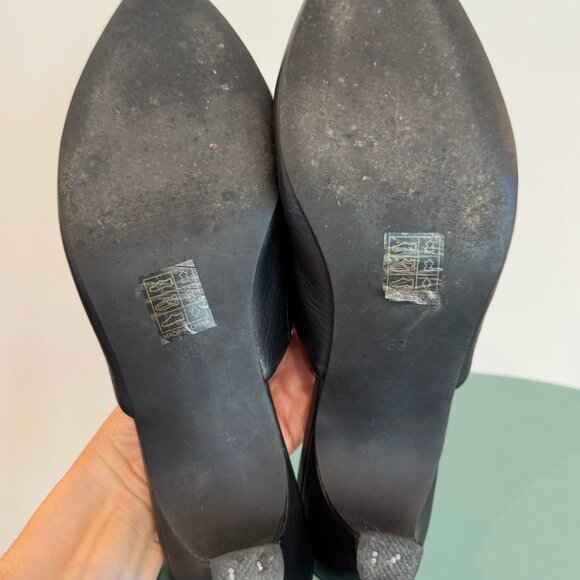 Intentionally Blank Perf Lo Mules in Black - Size 8 - Picture 10 of 10